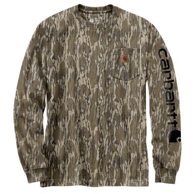 Carhartt Long-Sleeve Loose Fit Heavyweight Pocket Camo Logo T-Shirt