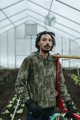 Image showing Carhartt Men's Mossy Oak Bottomland Camo Loose Fit Midweight Sleeve Graphic Sweatshirt