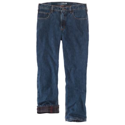 Carhartt Men's Relaxed Fit Natural-Rise Flannel-Lined 5-Pocket Jeans Carhart flannel lined jeans