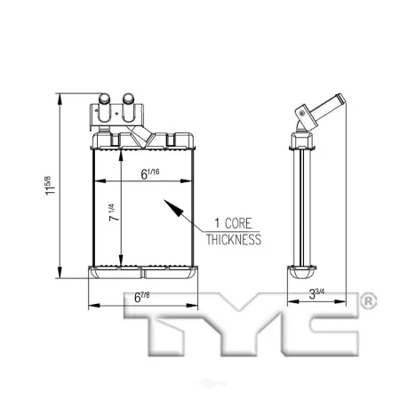 TYC HVAC heater core FQPX-TYC-96115 Automotive Heating & Cooling Parts