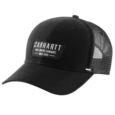 Carhartt Men's Canvas Mesh-Back Crafted Patch Cap, Black