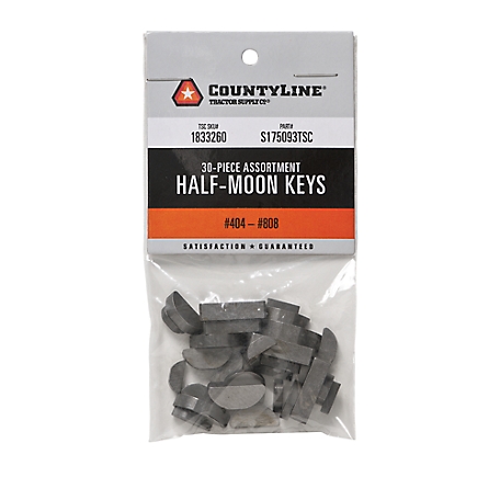 CountyLine Assorted Half Moon Keys, 30-Pack