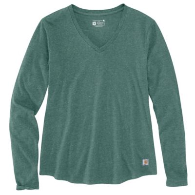 Carhartt Women's Relaxed Fit Midweight V-Neck Long-Sleeve T-Shirt