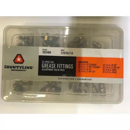 CountyLine Assorted Grease Fittings 32 Pack Attachment Parts & Accessories