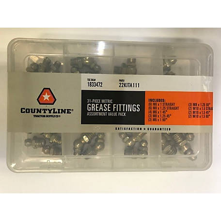 70pc Grease Fitting Assortment_SAE/Metric_W/Carry Case 