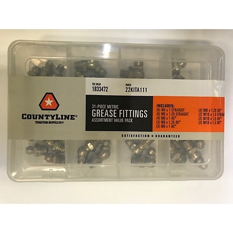 CountyLine Metric Grease Fitting Assortment, 30 pk.