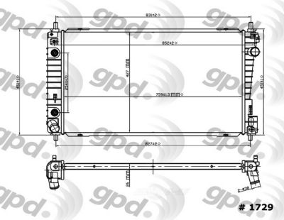 Global Parts Distributors LLC Radiator, BKNH-GBP-1729C