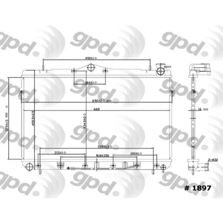 Global Parts Distributors LLC Radiator BKNH-GBP-1897C Engine Performance