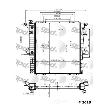 Global Parts Distributors LLC Radiator, BKNH-GBP-2018C