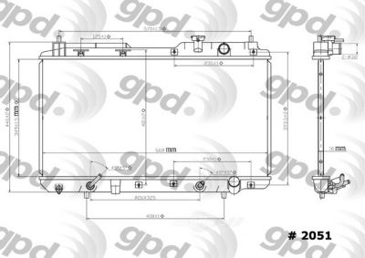 Global Parts Distributors LLC Radiator, BKNH-GBP-2051C