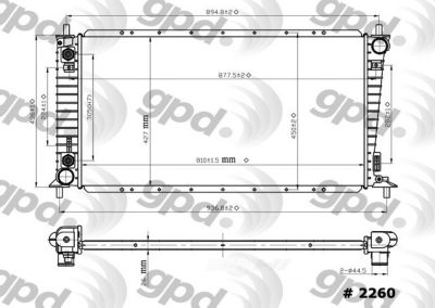 Global Parts Distributors LLC Radiator, BKNH-GBP-2260C