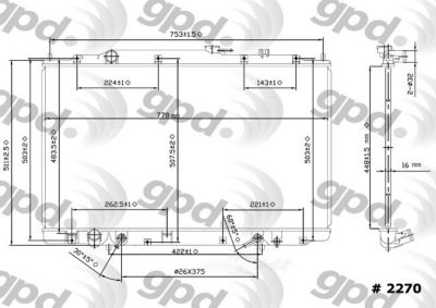 Global Parts Distributors LLC Radiator, BKNH-GBP-2270C