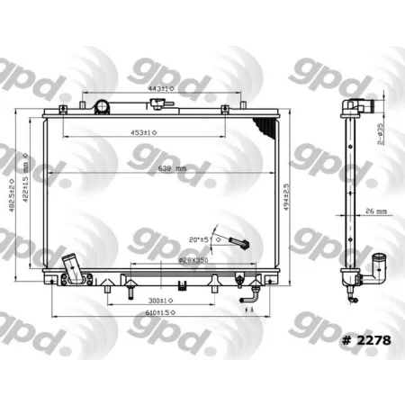 Global Parts Distributors LLC Radiator BKNH-GBP-2278C Engine Performance