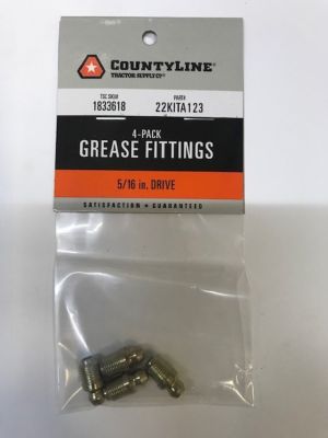 CountyLine Grease Fittings, 5/16 in. Drive, 4-Pack