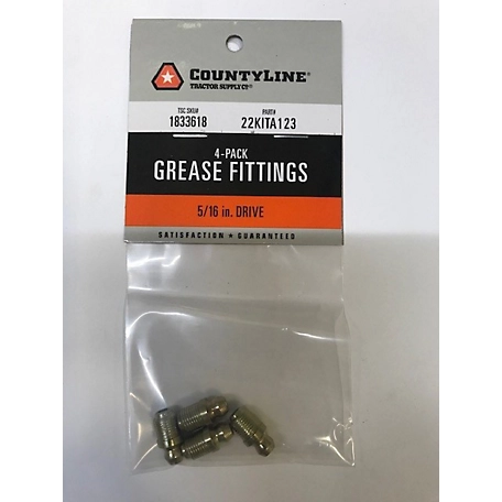 CountyLine Grease Fittings, 5/16 in. Drive, 4-Pack