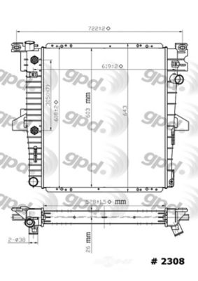 Global Parts Distributors LLC Radiator, BKNH-GBP-2308C