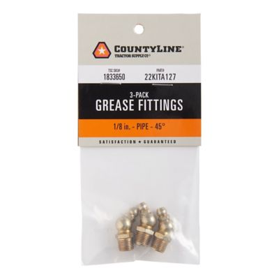 Image showing  1/8 in. Pipe Grease Fittings, 45 Degrees, 3 pc.