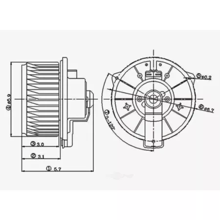 Global Parts Distributors LLC HVAC Fan Motor BKNH-GBP-2311528 Automotive Heating & Cooling Parts