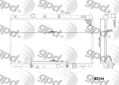 Global Parts Distributors LLC Radiator, BKNH-GBP-2744C