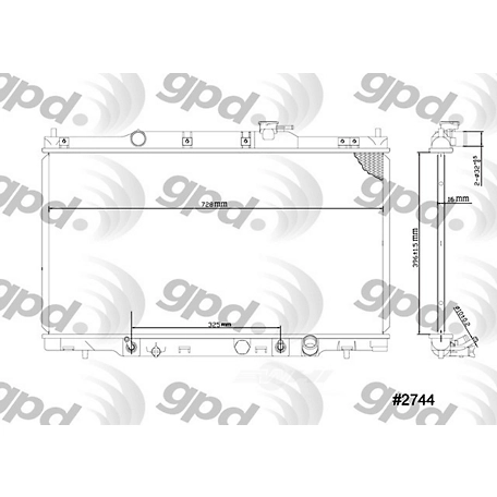 Global Parts Distributors LLC Radiator, BKNH-GBP-2744C