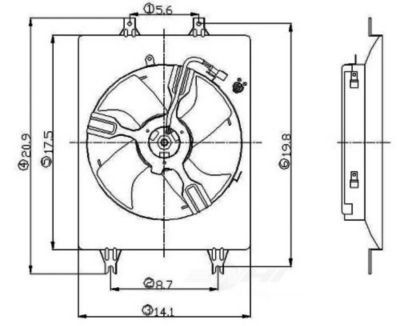 Global Parts Distributors LLC Engine Cooling Fan Assembly, BKNH-GBP-2811382