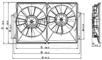 Global Parts Distributors LLC Engine Cooling Fan Assembly, BKNH-GBP-2811542