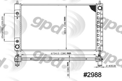 Global Parts Distributors LLC Radiator, BKNH-GBP-2988C