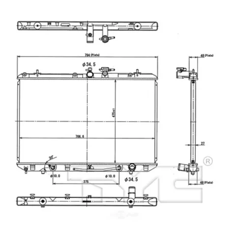 TYC radiator assembly FQPX-TYC-13024 Engine Performance