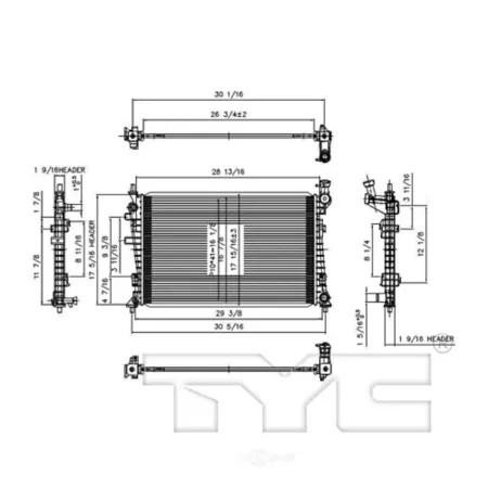 TYC radiator assembly FQPX-TYC-13087 Engine Performance