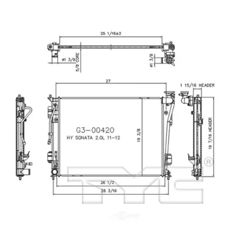 TYC radiator assembly FQPX-TYC-13189 Engine Performance