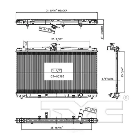 TYC radiator FQPX-TYC-13270 Engine Performance