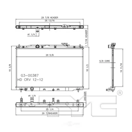 TYC radiator assembly FQPX-TYC-13314 Engine Performance