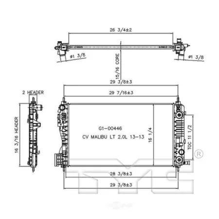 TYC radiator FQPX-TYC-13332 Engine Performance