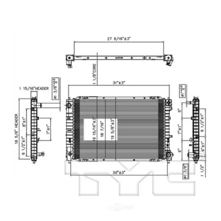 TYC radiator assembly FQPX-TYC-2306 Engine Performance