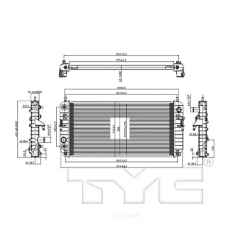 TYC radiator assembly FQPX-TYC-2853 Engine Performance