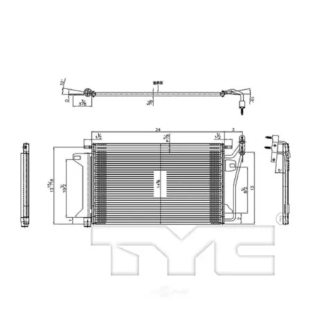 TYC air conditioning condenser FQPX-TYC-3390 Engine Performance