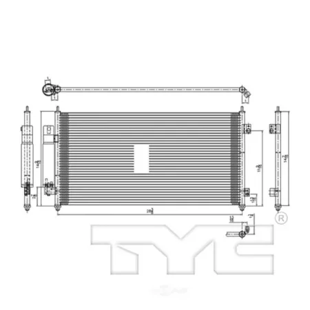 TYC air conditioning condenser FQPX-TYC-3628 Engine Performance