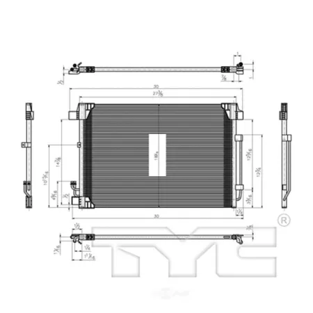 TYC air conditioning condenser FQPX-TYC-3774 Engine Performance