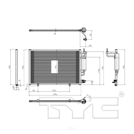 TYC air conditioning condenser FQPX-TYC-3881 Engine Performance