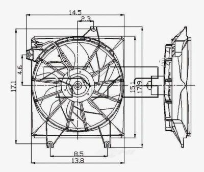 TYC Engine Cooling Fan Assembly, FQPX-TYC-600480