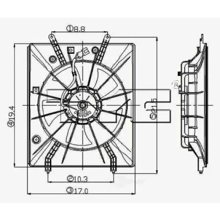 TYC engine cooling fan FQPX-TYC-600620 Engine Performance