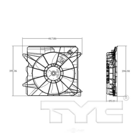 TYC engine cooling fan FQPX-TYC-601460 Engine Performance