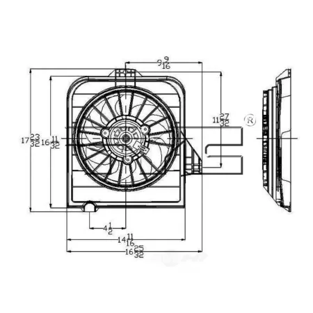 TYC Air Conditioning Condenser Fan Assembly FQPX-TYC-610390 Engine Performance