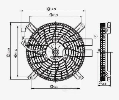 TYC A/C Condenser Fan Assembly, FQPX-TYC-610660