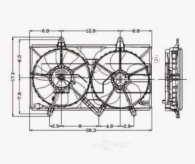 TYC Dual Radiator and Condenser Fan Assembly, FQPX-TYC-620010