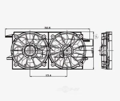 TYC Dual Radiator and Condenser Fan Assembly, FQPX-TYC-620090