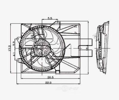 TYC Dual Radiator and Condenser Fan Assembly, FQPX-TYC-620240