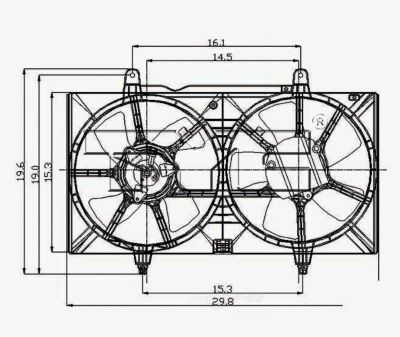 TYC Dual Radiator and Condenser Fan Assembly, FQPX-TYC-620420