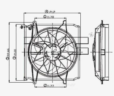 TYC Dual Radiator and Condenser Fan Assembly, FQPX-TYC-620520