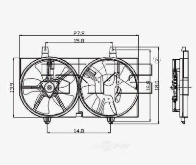 TYC Dual Radiator and Condenser Fan Assembly, FQPX-TYC-622070 at ...